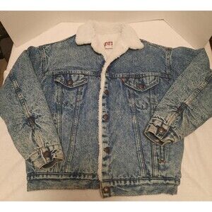 VTG Levi’s Sherpa Denim Jacket Men’s Medium USA Made San Francisco 1980s